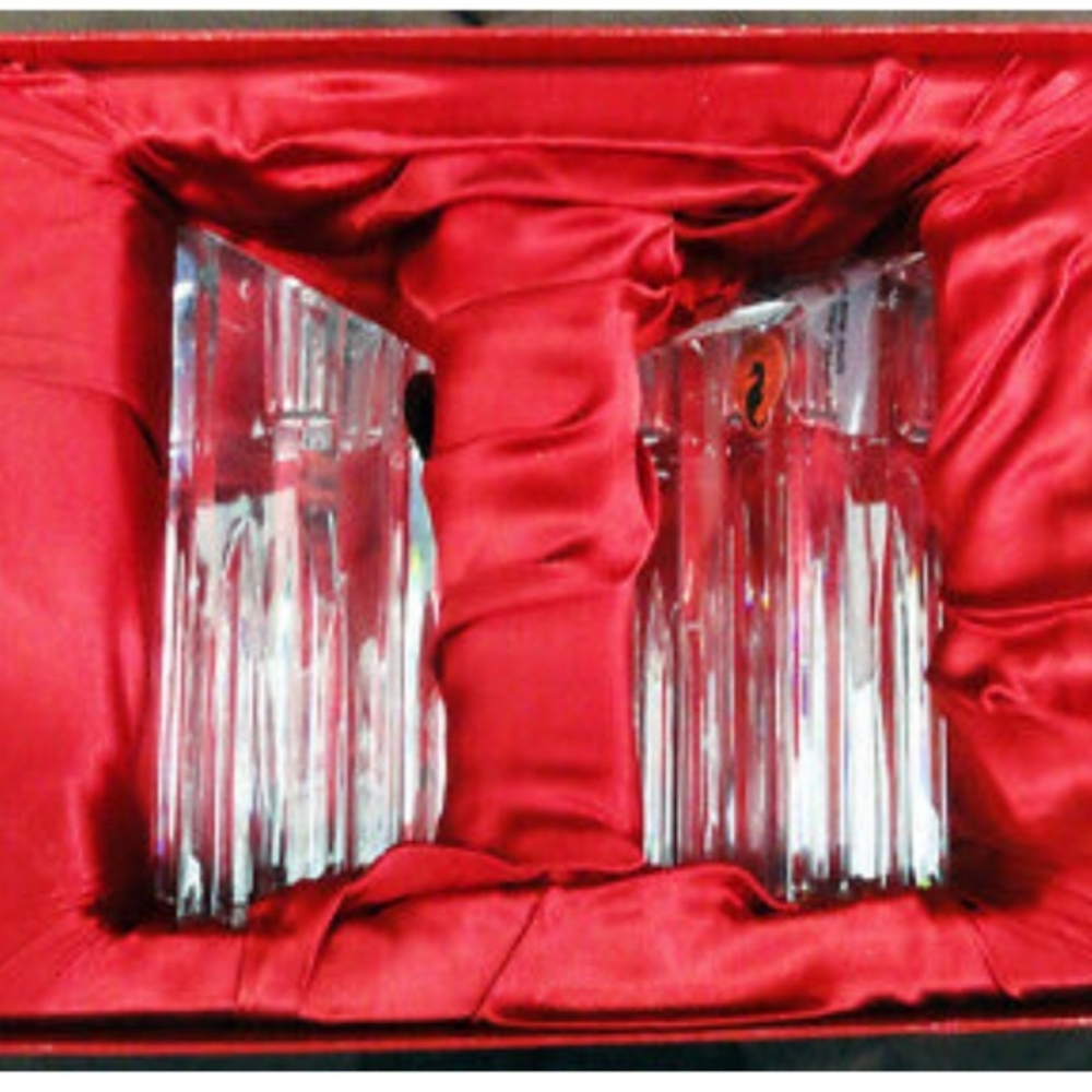 WATERFORD Star Candlestick One Pair NIB made Ireland #108046 Never Used - Picture 4 of 4